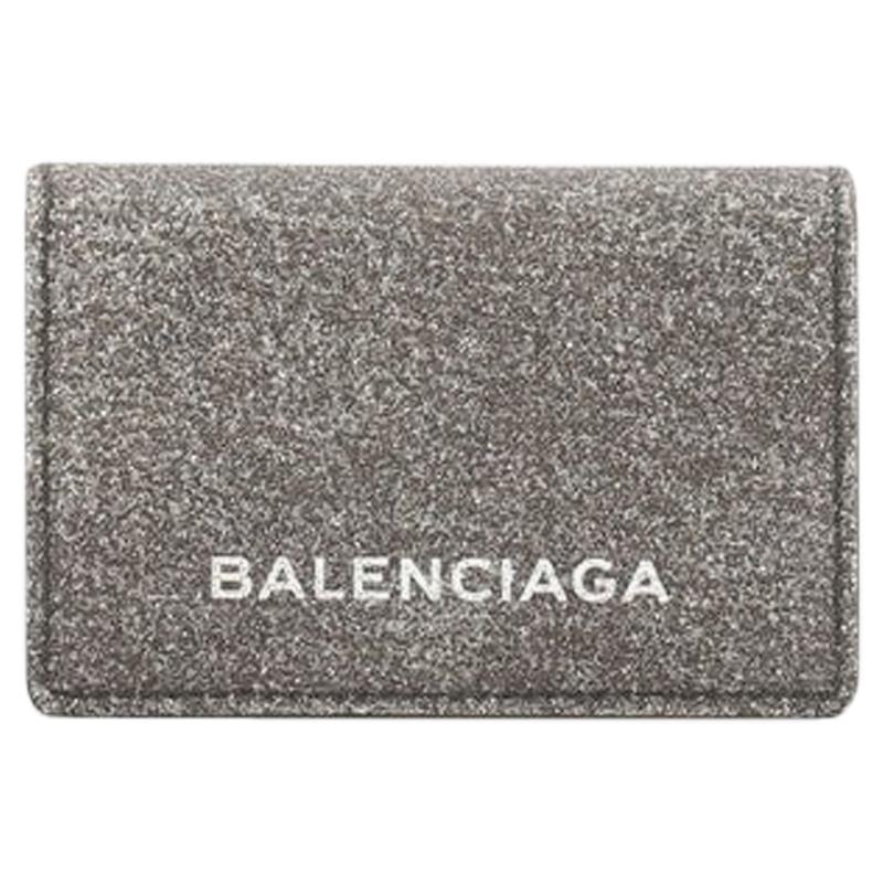 Balenciaga Ville Accordion Card Case Glitter Leather