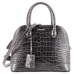 Balenciaga Ville Bag Crocodile Embossed Leather Small