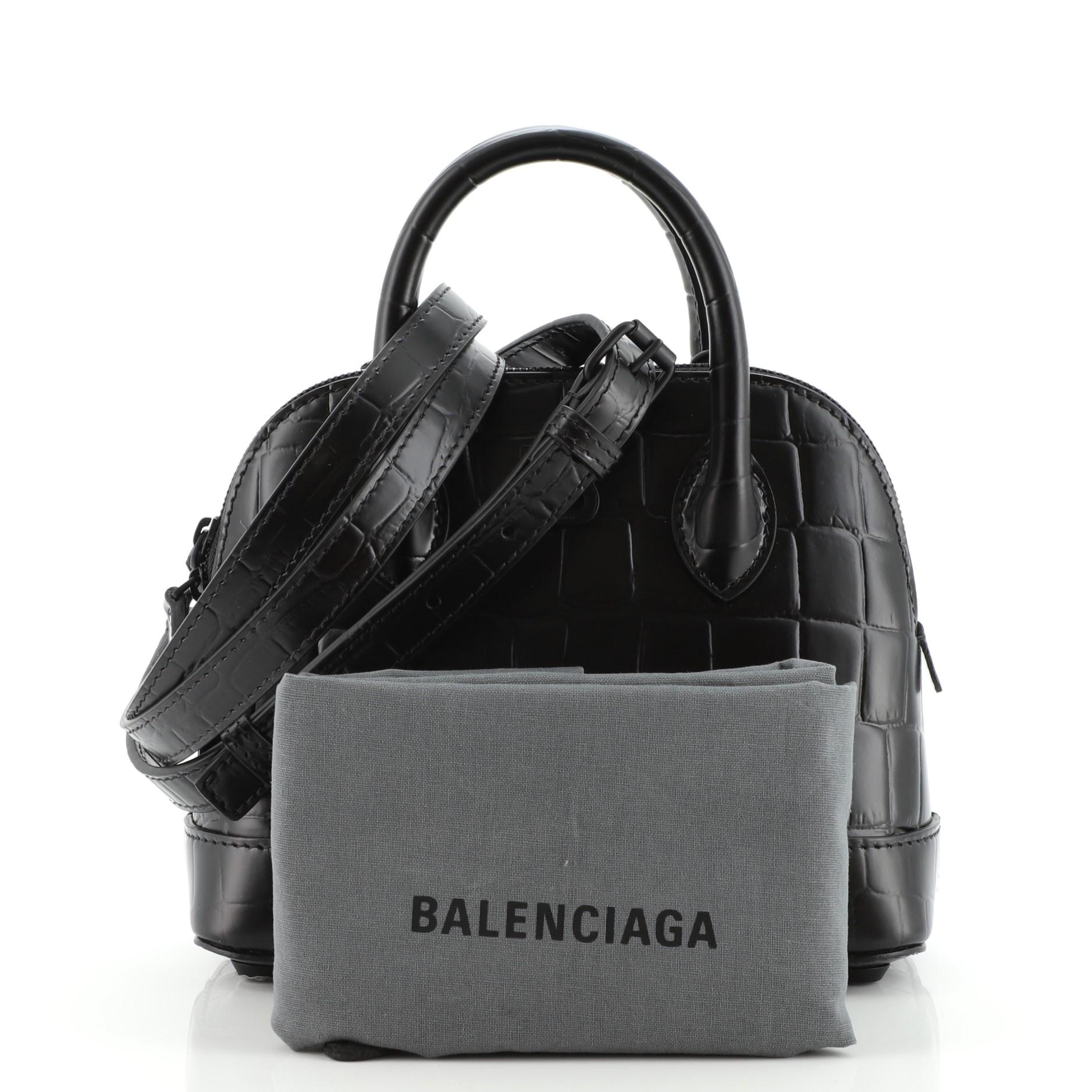 Balenciaga Ville Bag Crocodile Embossed Leather XXS For Sale at 1stDibs