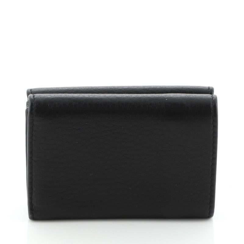 Black Balenciaga Ville Flap Wallet Leather Mini