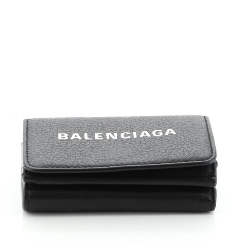 Balenciaga Ville Flap Wallet Leather Mini In Good Condition In NY, NY