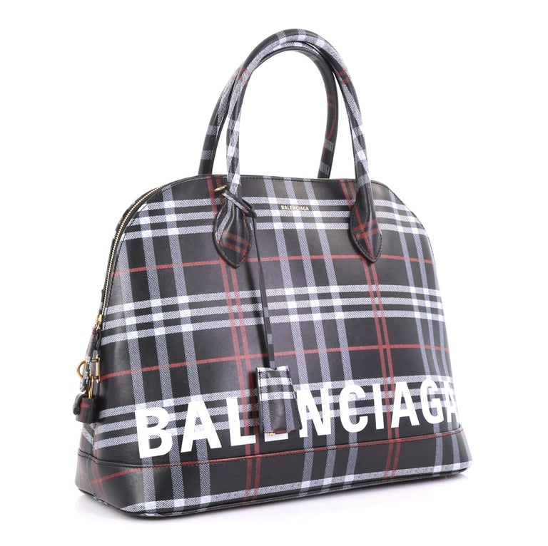 Balenciaga Ville Logo Bag Printed Leather Medium at 1stdibs