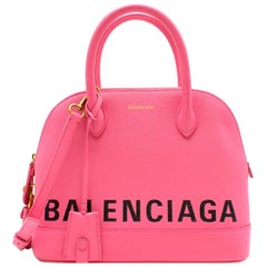  Balenciaga Ville Small Top Handle Bag in Pink calfskin 27cm