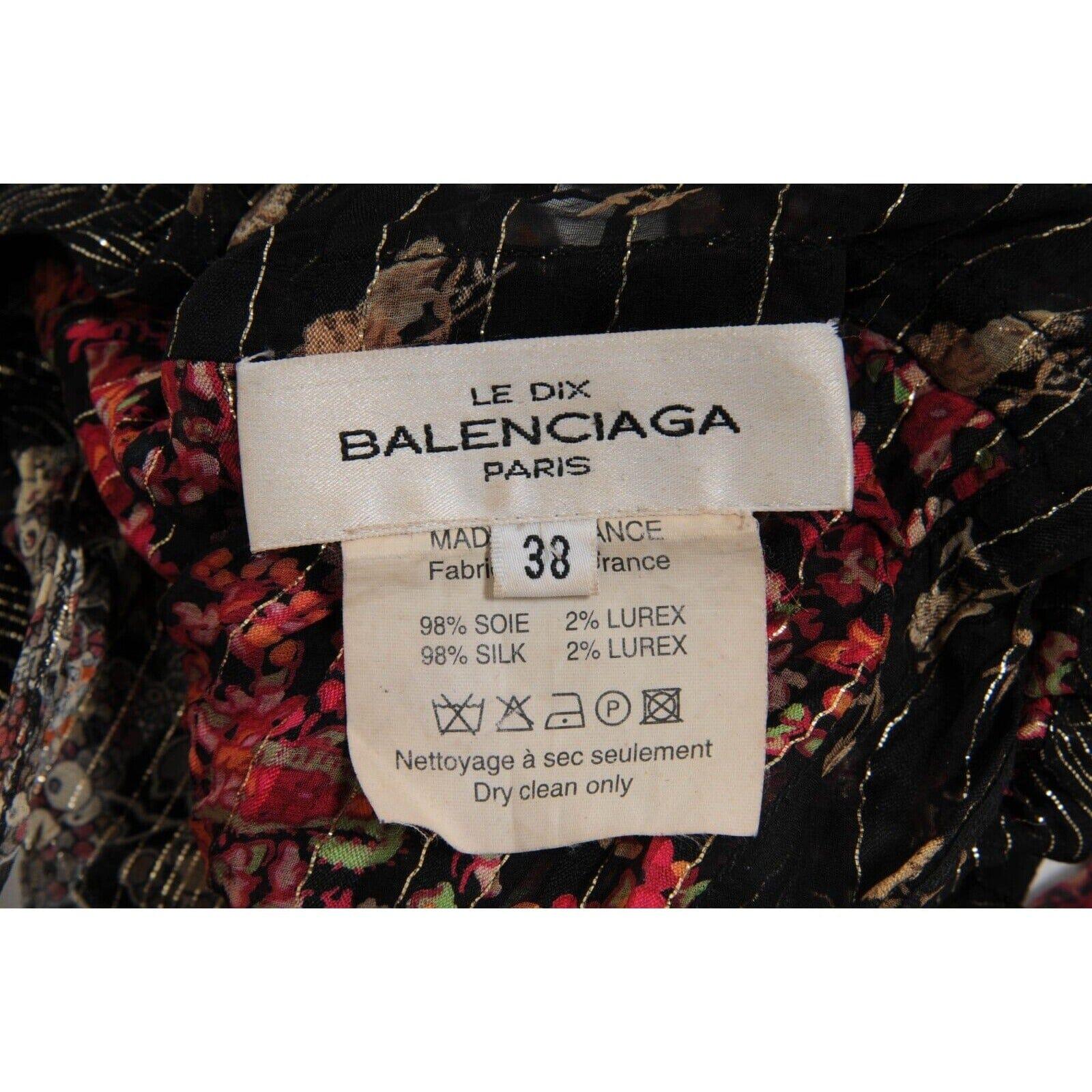 Balenciaga Vintage 2002 Runway Top 38 Black Red Gold Floral Silk Nicolas For Sale 5