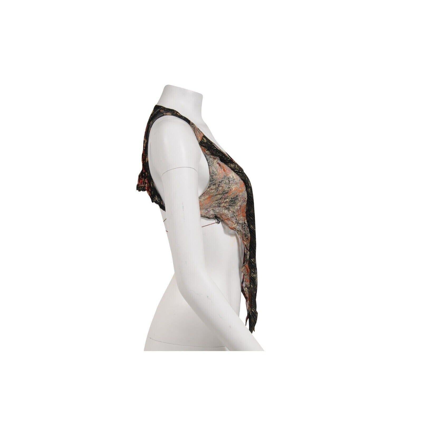 Balenciaga Vintage 2002 Runway Top 38 Black Red Gold Floral Silk Nicolas For Sale 6