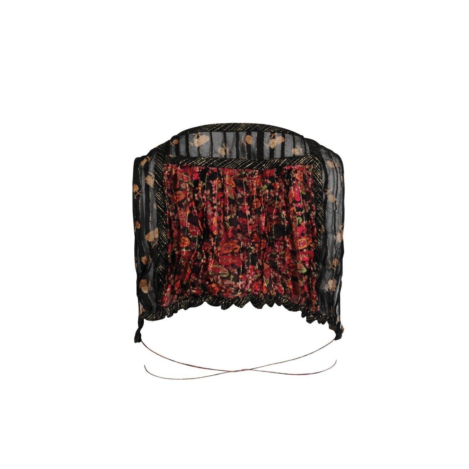Women's or Men's Balenciaga Vintage 2002 Runway Top 38 Black Red Gold Floral Silk Nicolas For Sale