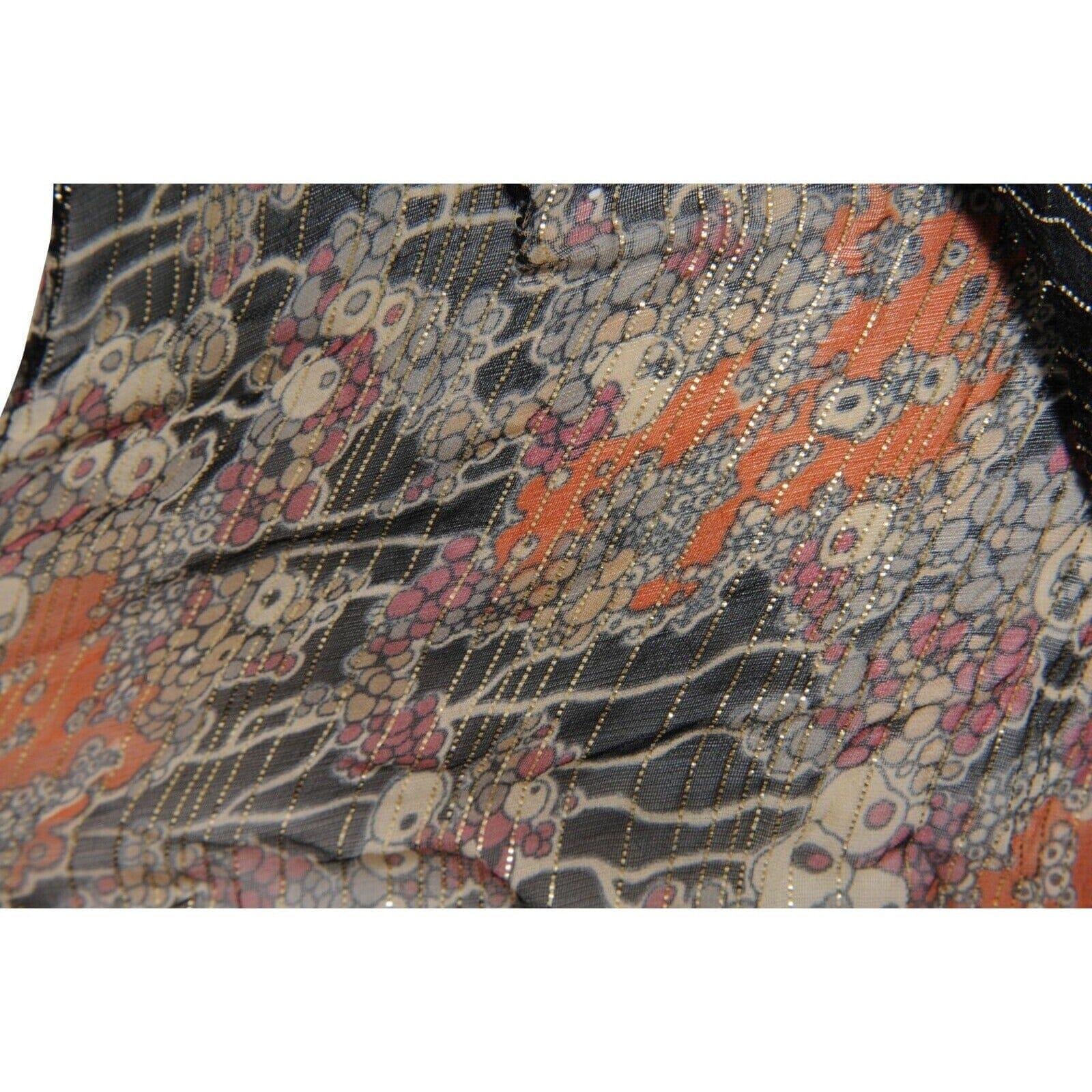 Balenciaga Vintage 2002 Runway Top 38 Black Red Gold Floral Silk Nicolas For Sale 2