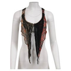 Balenciaga Vintage 2002 Runway Top 38 Black Red Gold Floral Silk Nicolas