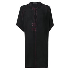 Balenciaga Vintage black silk midi chemisier 2000s dress