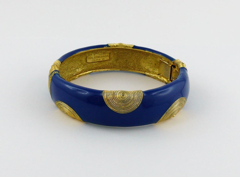 Balenciaga Vintage Blue Enamel Bracelet with Concentric Circles at 1stDibs  | balenciaga bracelet blue