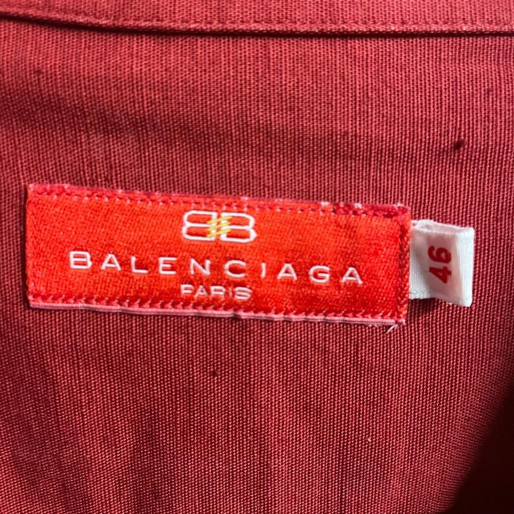 Balenciaga Vintage burgundy linen 2000s shirt For Sale 1