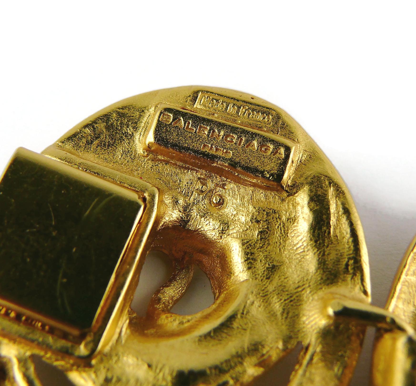 Balenciaga Vintage Gold Toned Spiral Link Bracelet For Sale 3