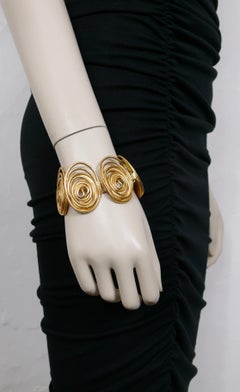 Balenciaga Bracelet vintage à maillons en forme de spirale, couleur or