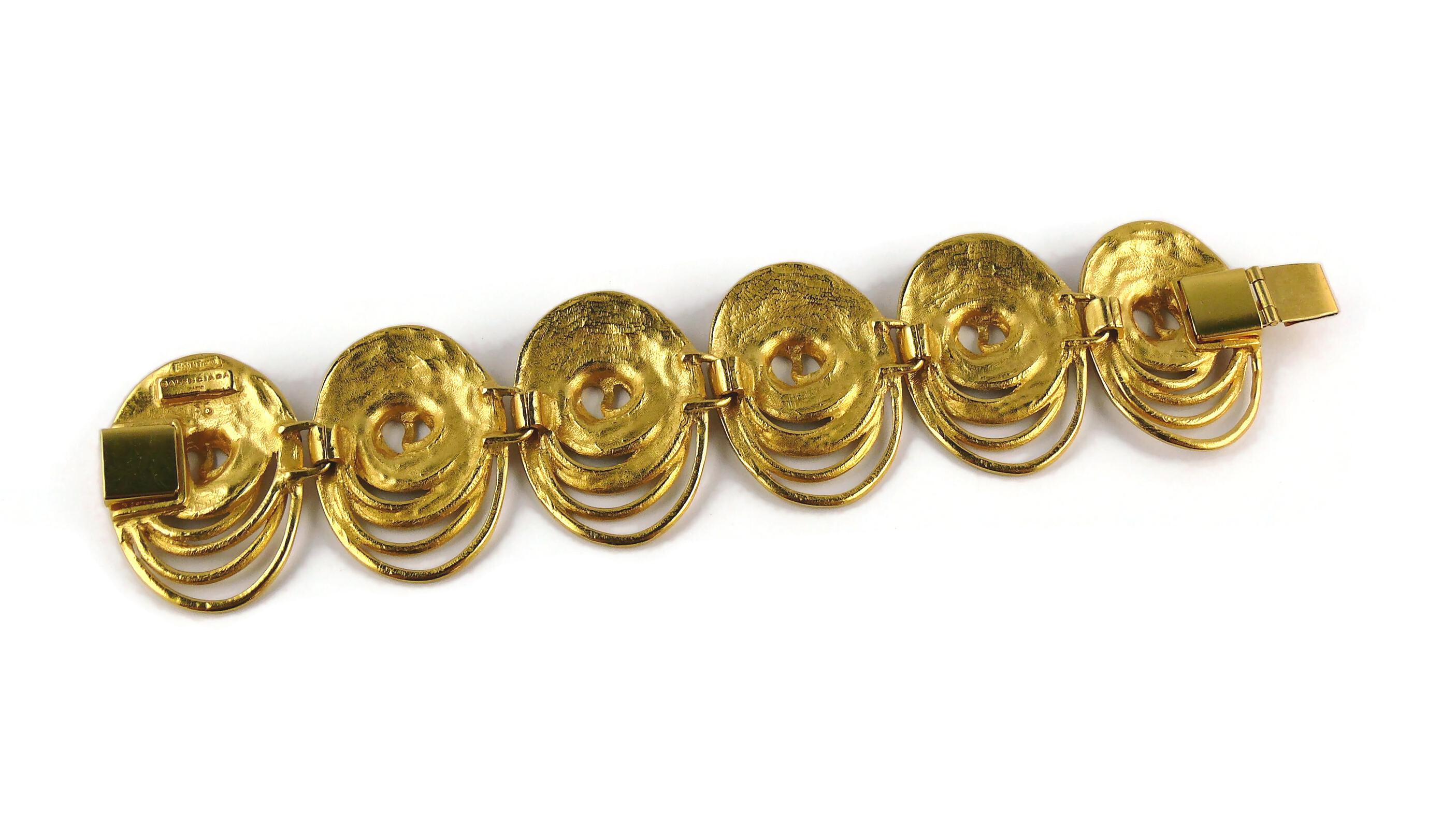 Balenciaga Vintage Gold Toned Spiral Link Bracelet For Sale 2