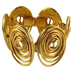Balenciaga Bracelet vintage à maillons en forme de spirale, couleur or