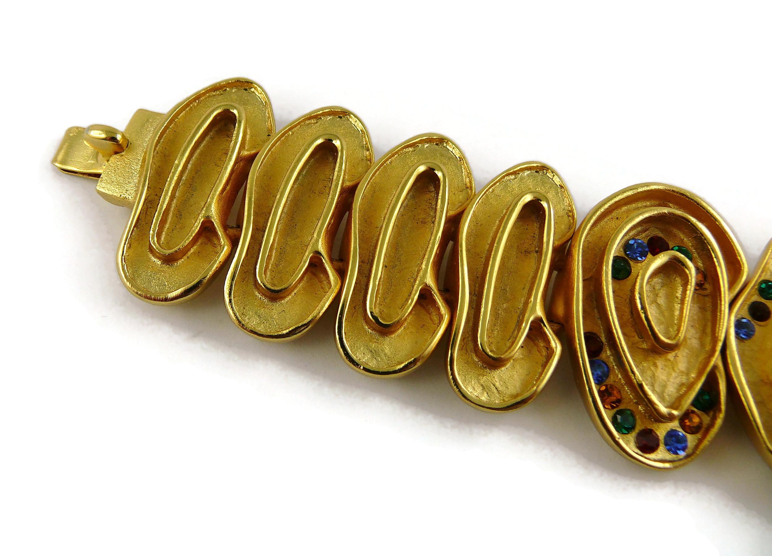 Balenciaga Bracelet à maillons abstraits vintage orné de bijoux Bon état - En vente à Nice, FR