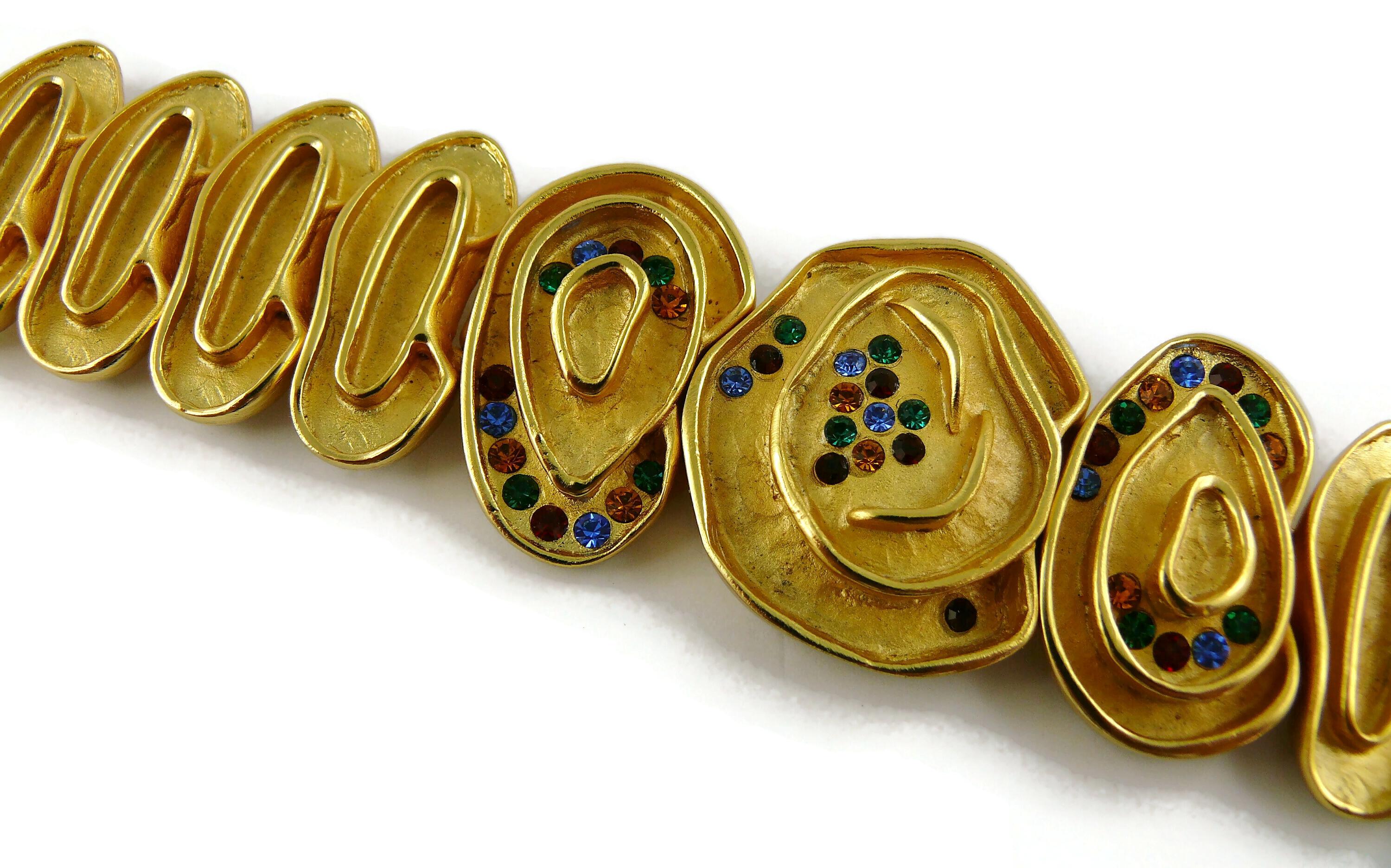 Balenciaga Bracelet à maillons abstraits orné de bijoux vintage Bon état - En vente à Nice, FR