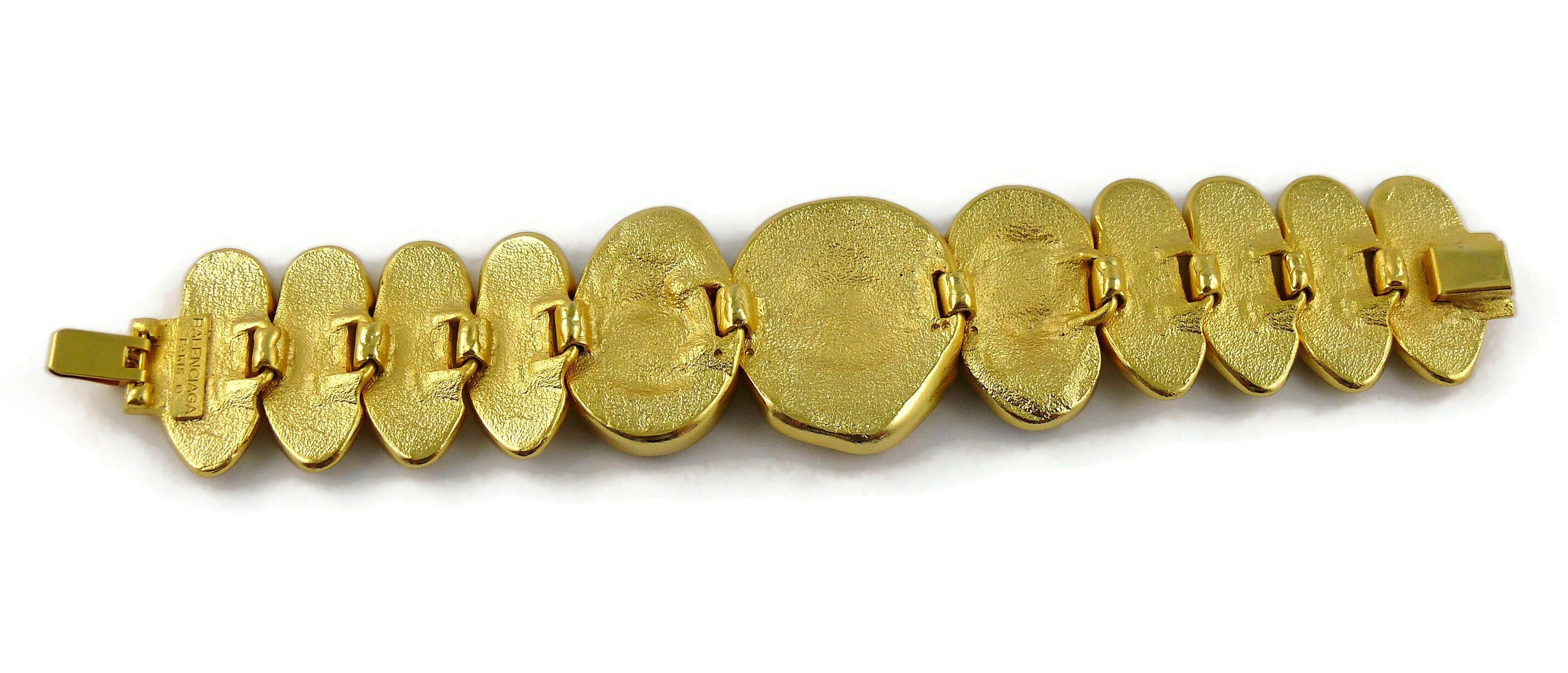 Balenciaga Bracelet à maillons abstraits orné de bijoux vintage en vente 2