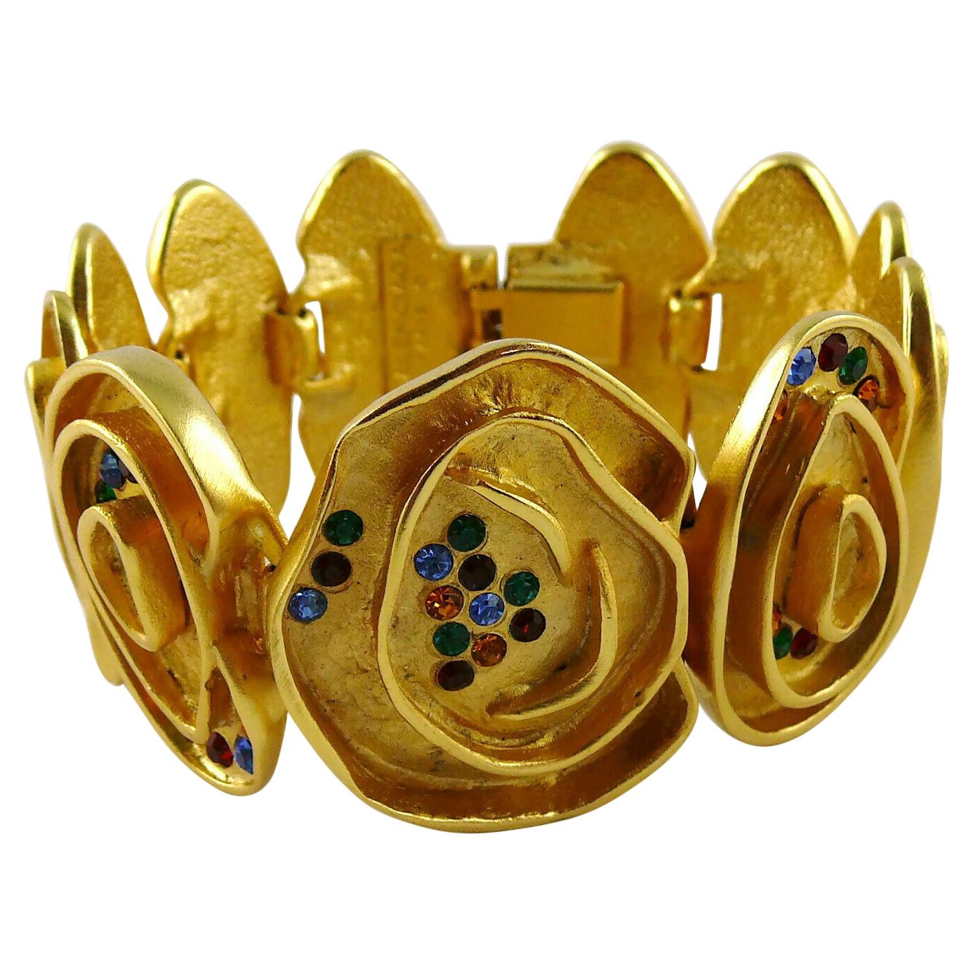 Balenciaga Bracelet à maillons abstraits vintage orné de bijoux en vente