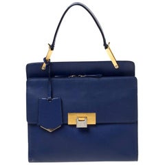 Balenciaga Violet Leather Le Dix Cartable Top Handle Bag