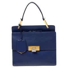 Balenciaga Violet Leather Le Dix Cartable Top Handle Bag