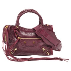 Balenciaga Violet Leather Mini GH Classic City Bag