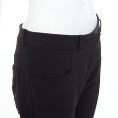 BALENCIAGA Wang black square pockets straight mid trousers FR38 M