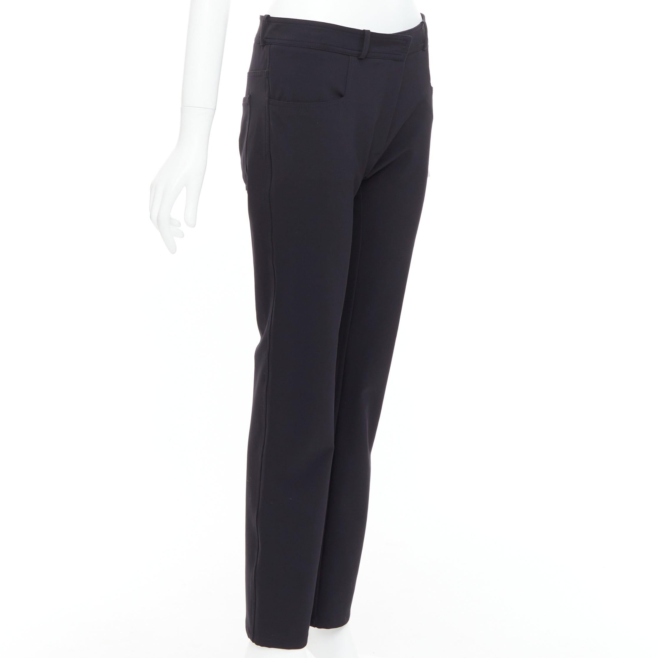 BALENCIAGA Wang black square pockets straight mid trousers FR38 M Negro en venta