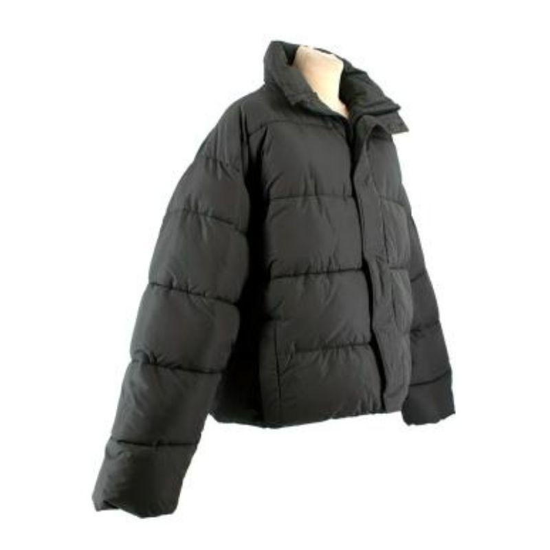Women's Balenciaga Wardrobe Grey BB Puffer Jacket For Sale