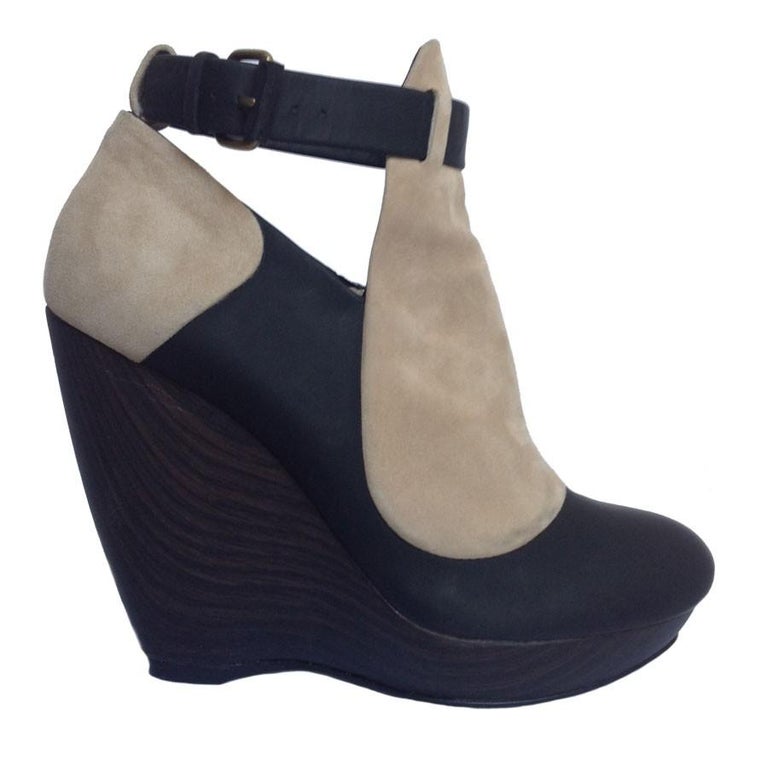 balenciaga suede wedge boots