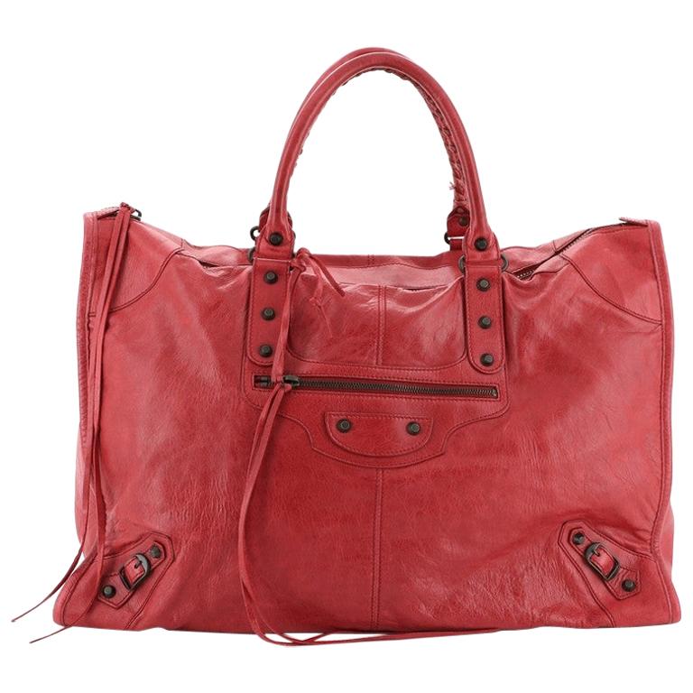 Balenciaga Weekender Classic Studs Bag Leather