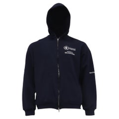 Balenciaga WFP Regular Zip-Up Hoodie in Navy Cotton