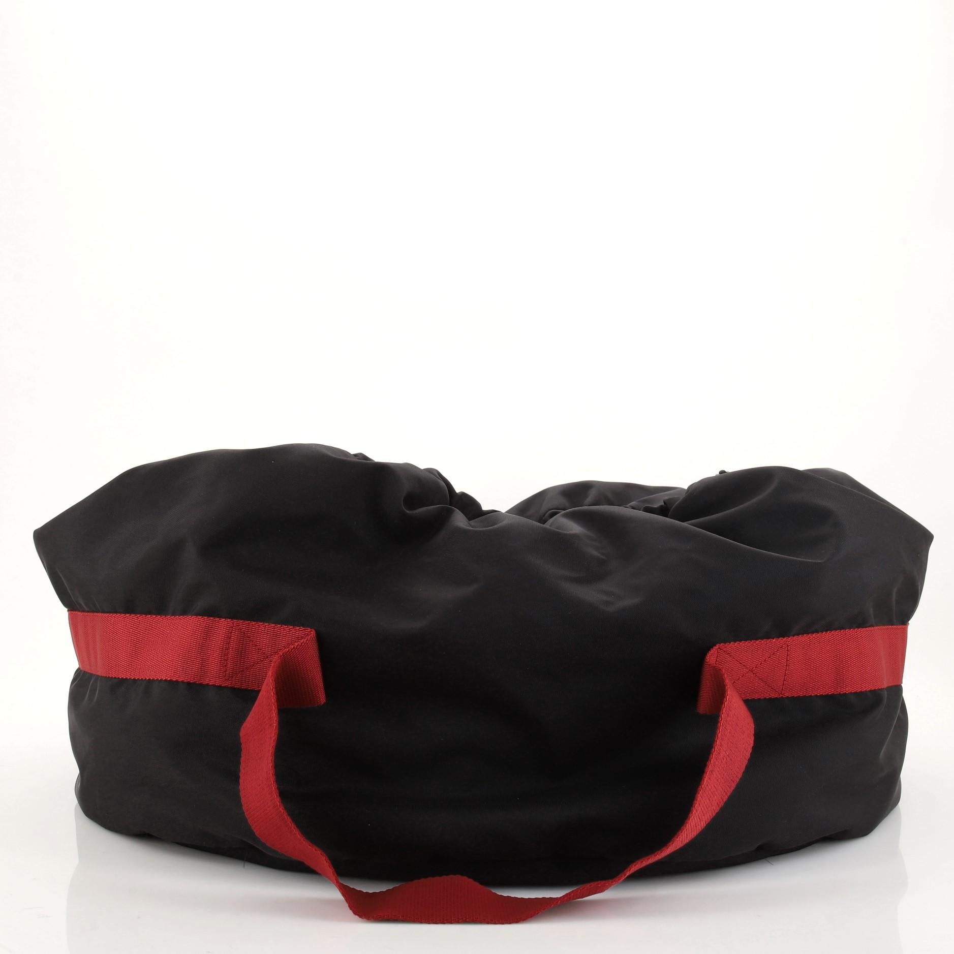 Black Balenciaga Wheel Duffle Bag Nylon XL