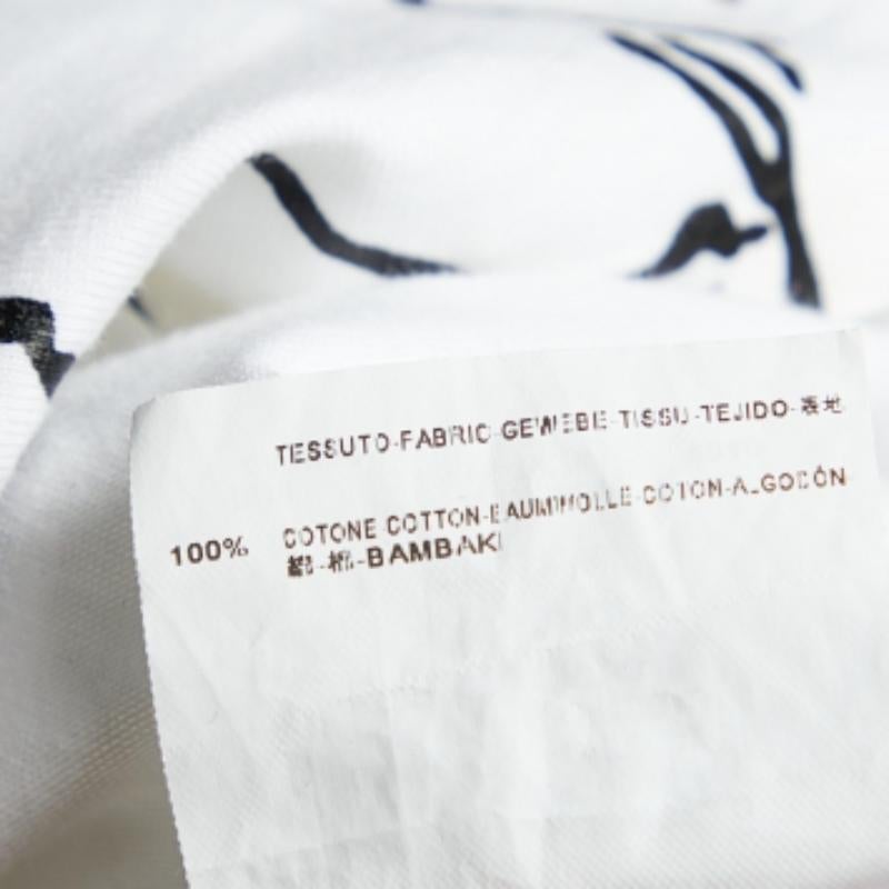 Gray Balenciaga White Abstract Print Cotton Crew Neck T-Shirt M For Sale