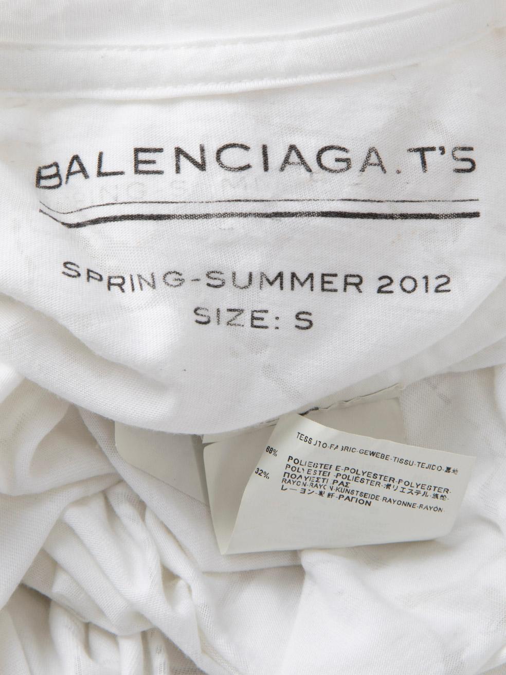 Balenciaga White Abstract Print Top Size S For Sale 2
