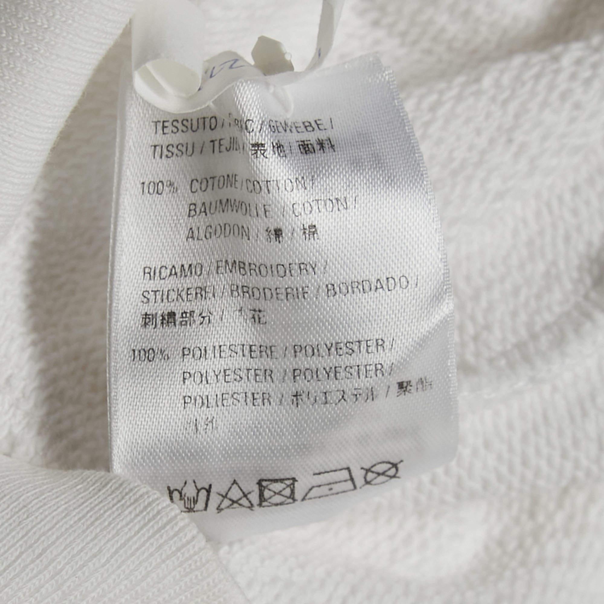 Balenciaga White BB Embroidered Cotton Oversized Hoodie S 1