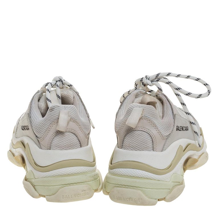 balenciaga triple s white beige