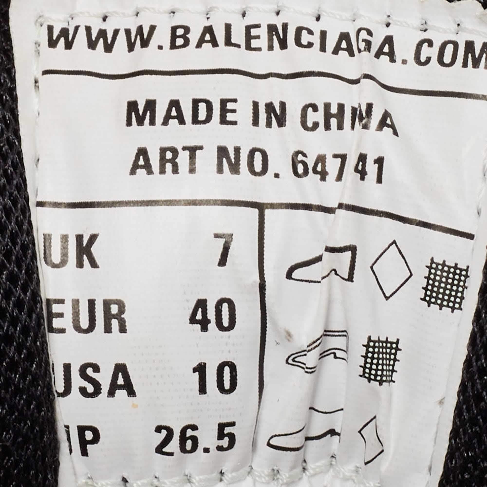 Balenciaga White/Black Leather And Mesh Track Sneakers Size 40 3