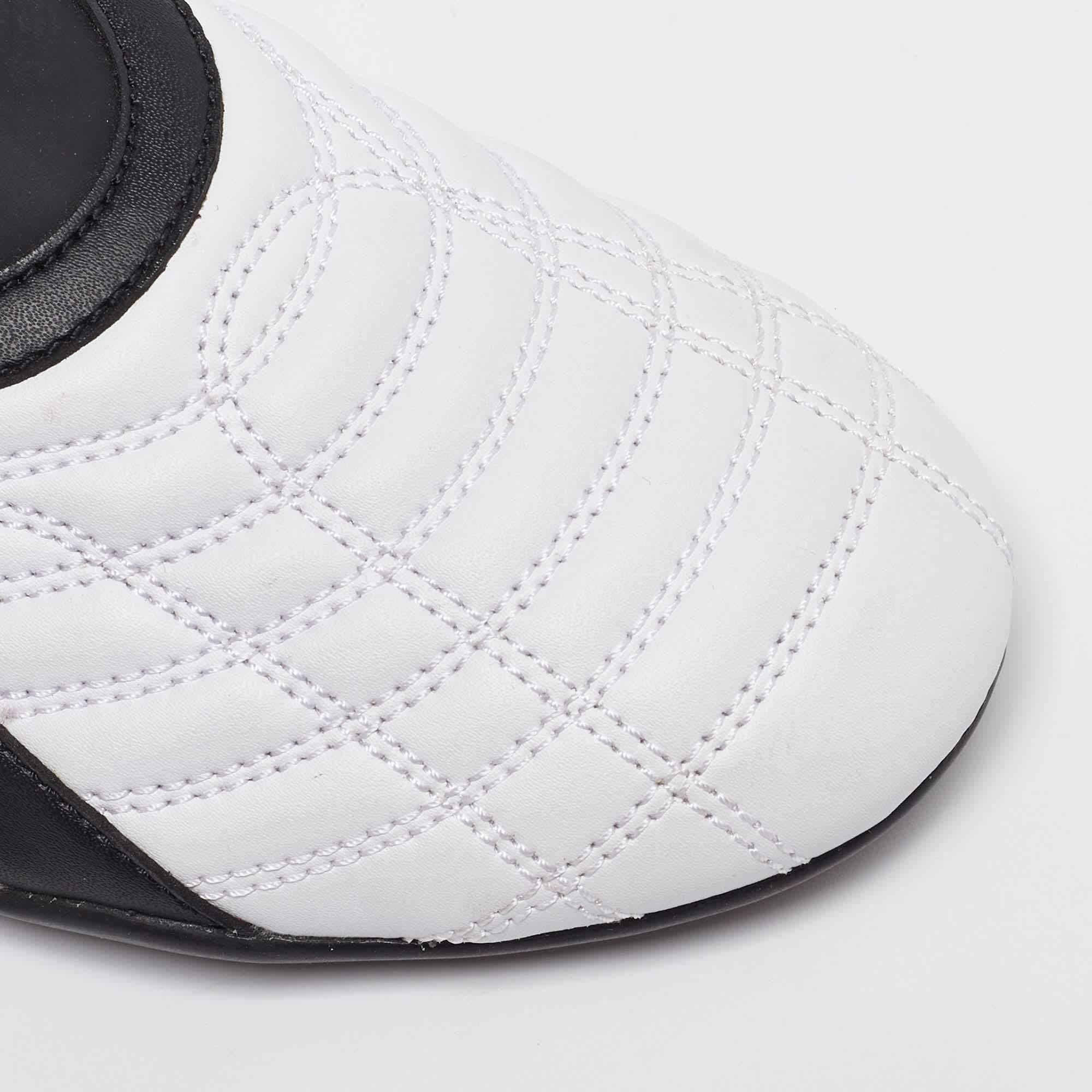 Balenciaga White/Black Leather Zen Low Top Sneakers Size 38 3