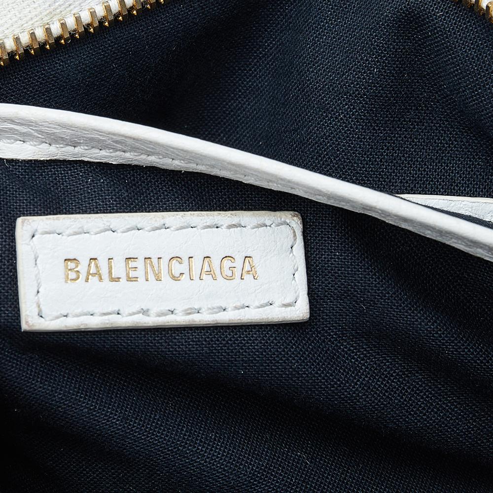 Balenciaga White Chevre Leather Metallic Edge Nano Classic City Tote 1