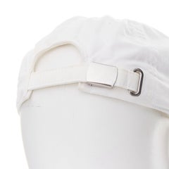 BALENCIAGA white cotton black embroidered logo baseball cap L