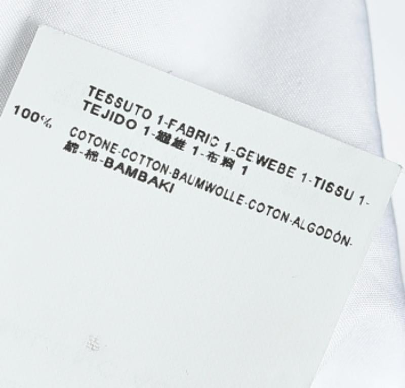 Balenciaga - Chemise en coton blanc à col contrasté et boutons sur le devant, taille M Pour hommes en vente