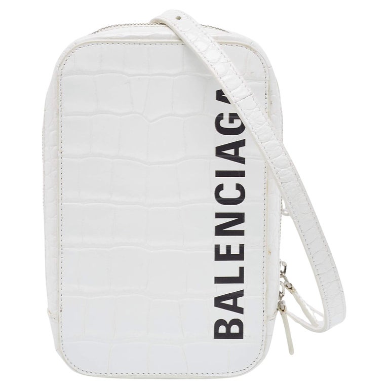 White Balenciaga Phone Case BLNCG Soft Fluffy Leatherette Case
