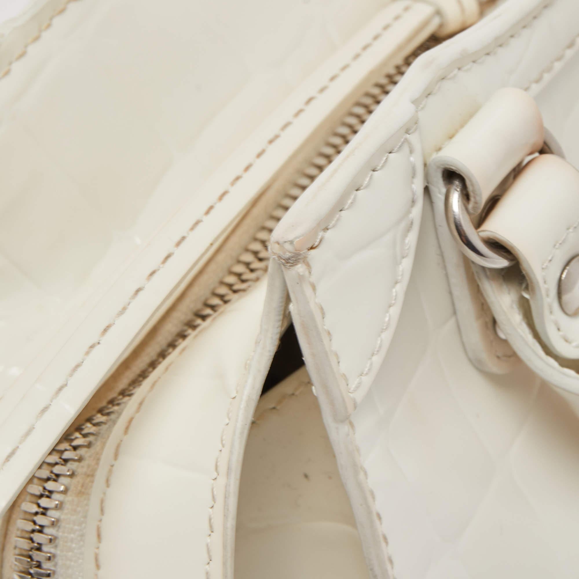 Balenciaga White Croc Embossed Leather Mini Neo Classic Tote 11