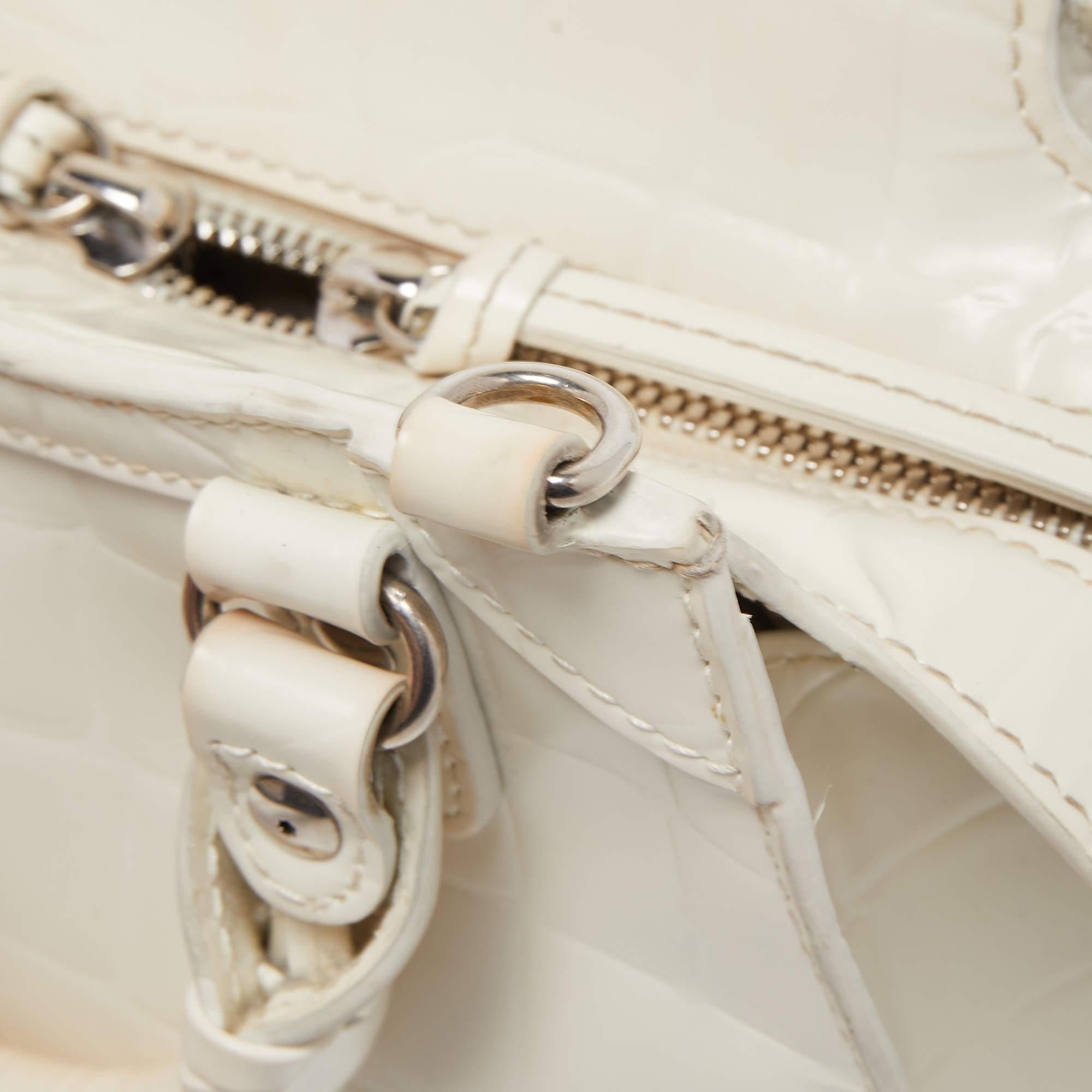 Balenciaga White Croc Embossed Leather Mini Neo Classic Tote 12