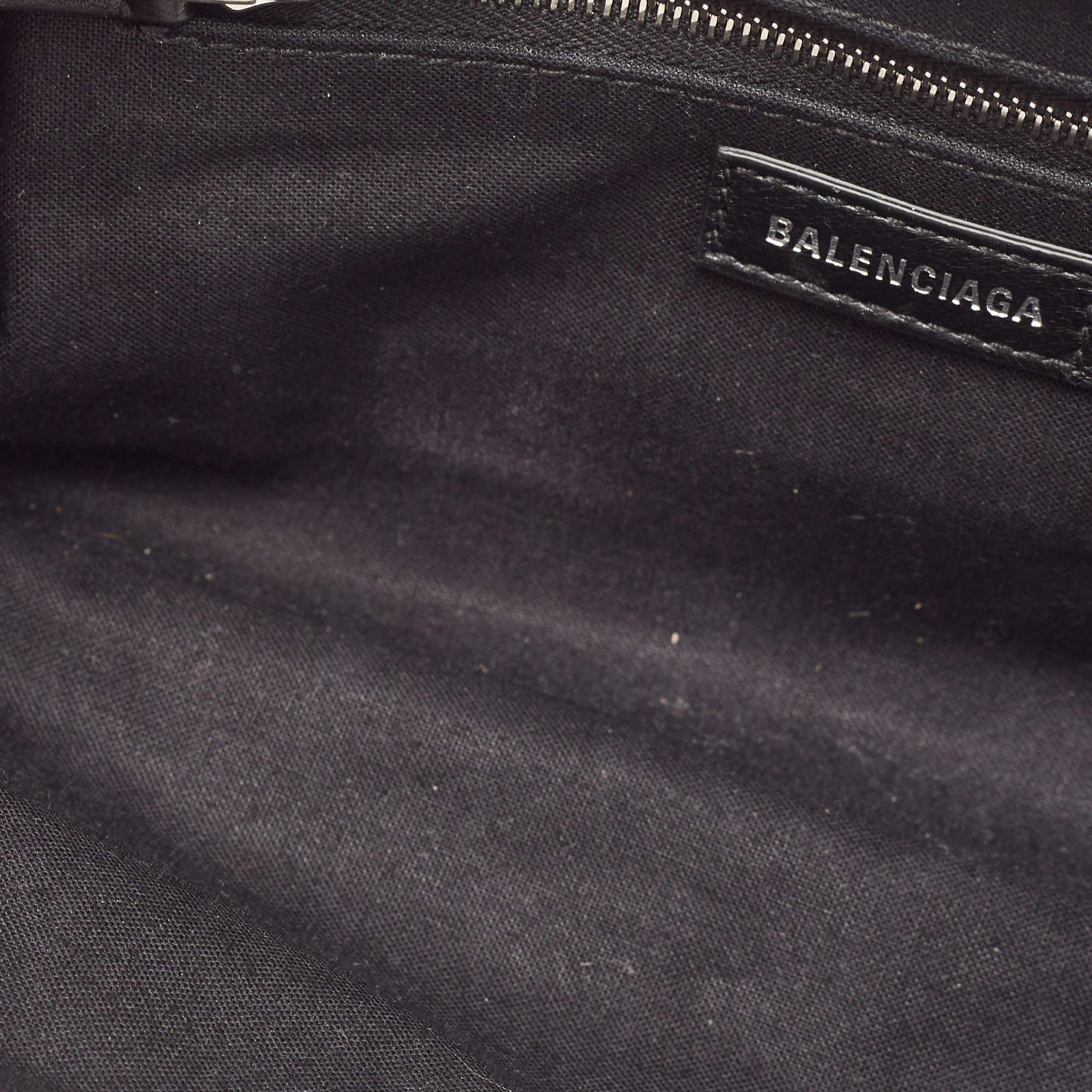 Balenciaga White Croc Embossed Leather XS Cloud Clutch Bag 7