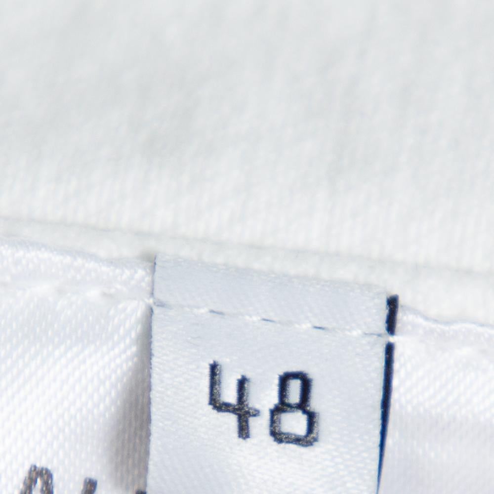 Gray Balenciaga White Denim Logo Embroidered Trucker Jacket M