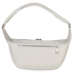 Balenciaga White Distressed Calfskin Medium Raver Shoulder Bag
