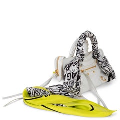 BALENCIAGA white eather 2019 CLASSIC CITY SCARF NANO Bag