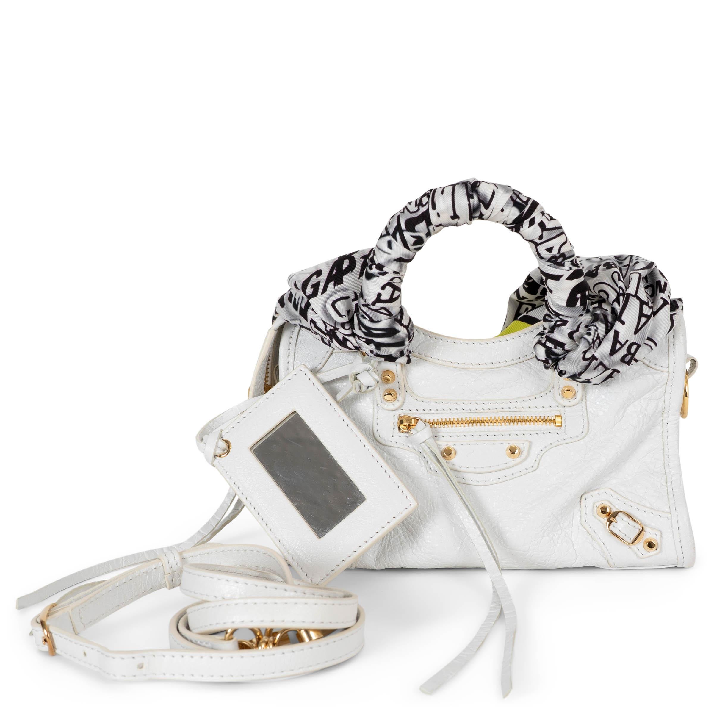 BALENCIAGA weiß eather 2019 CLASSIC CITY SCARF NANO Tasche Damen im Angebot